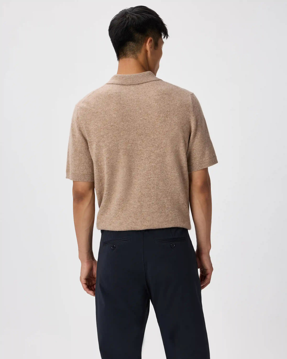100% Mongolian Cashmere Short Sleeve Polo Sweater