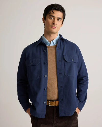 Double-Brushed Stretch Overshirt Jacket