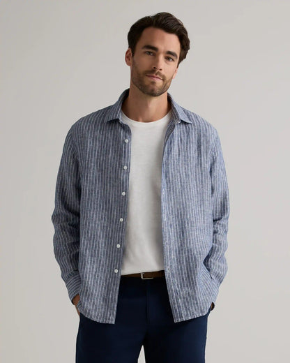 100% European Linen Relaxed Long Sleeve Shirt