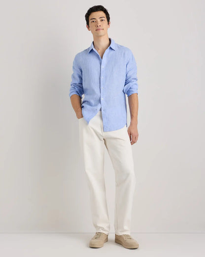 100% European Linen Relaxed Long Sleeve Shirt