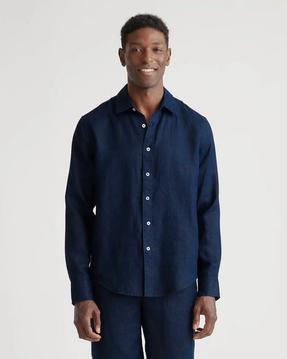 100% European Linen Relaxed Long Sleeve Shirt