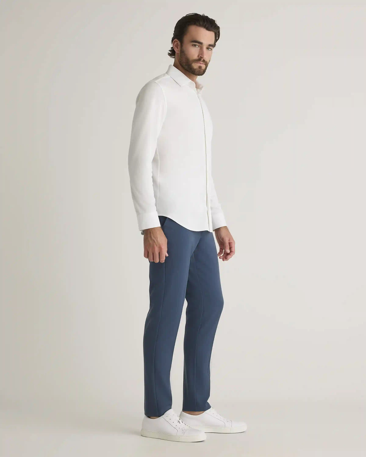 Commuter Stretch Pique Long Sleeve Button Down