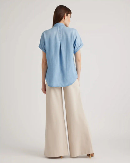 Chambray Tencel Short Sleeve Shirt
