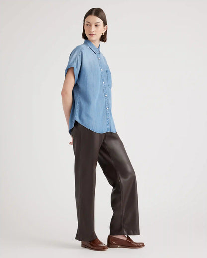 Chambray Tencel Short Sleeve Shirt