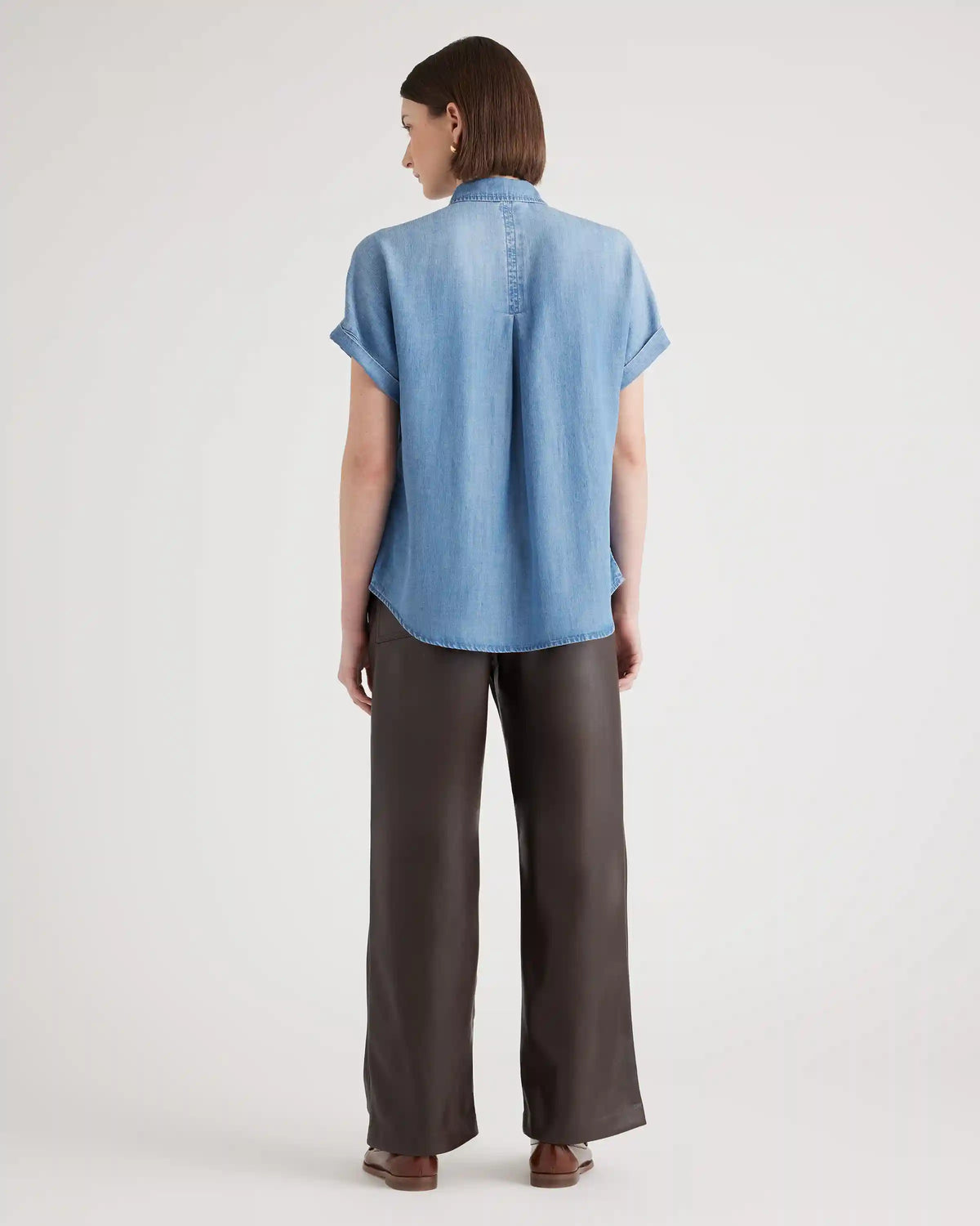 Chambray Tencel Short Sleeve Shirt