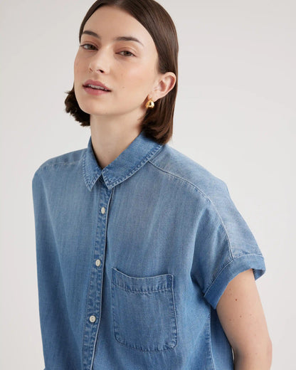 Chambray Tencel Short Sleeve Shirt