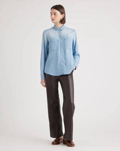 Chambray Tencel Long Sleeve Shirt