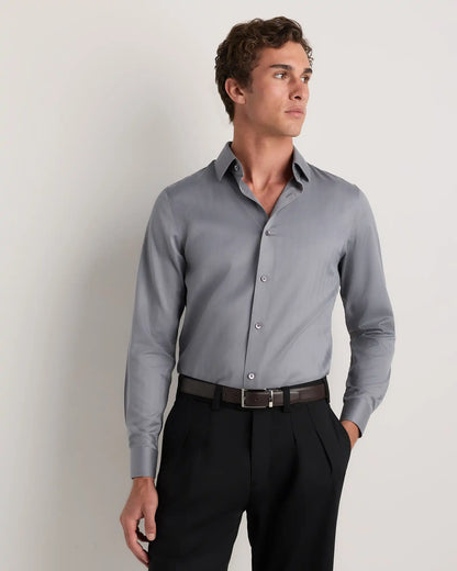 Supima Cotton Herringbone Dress Shirt