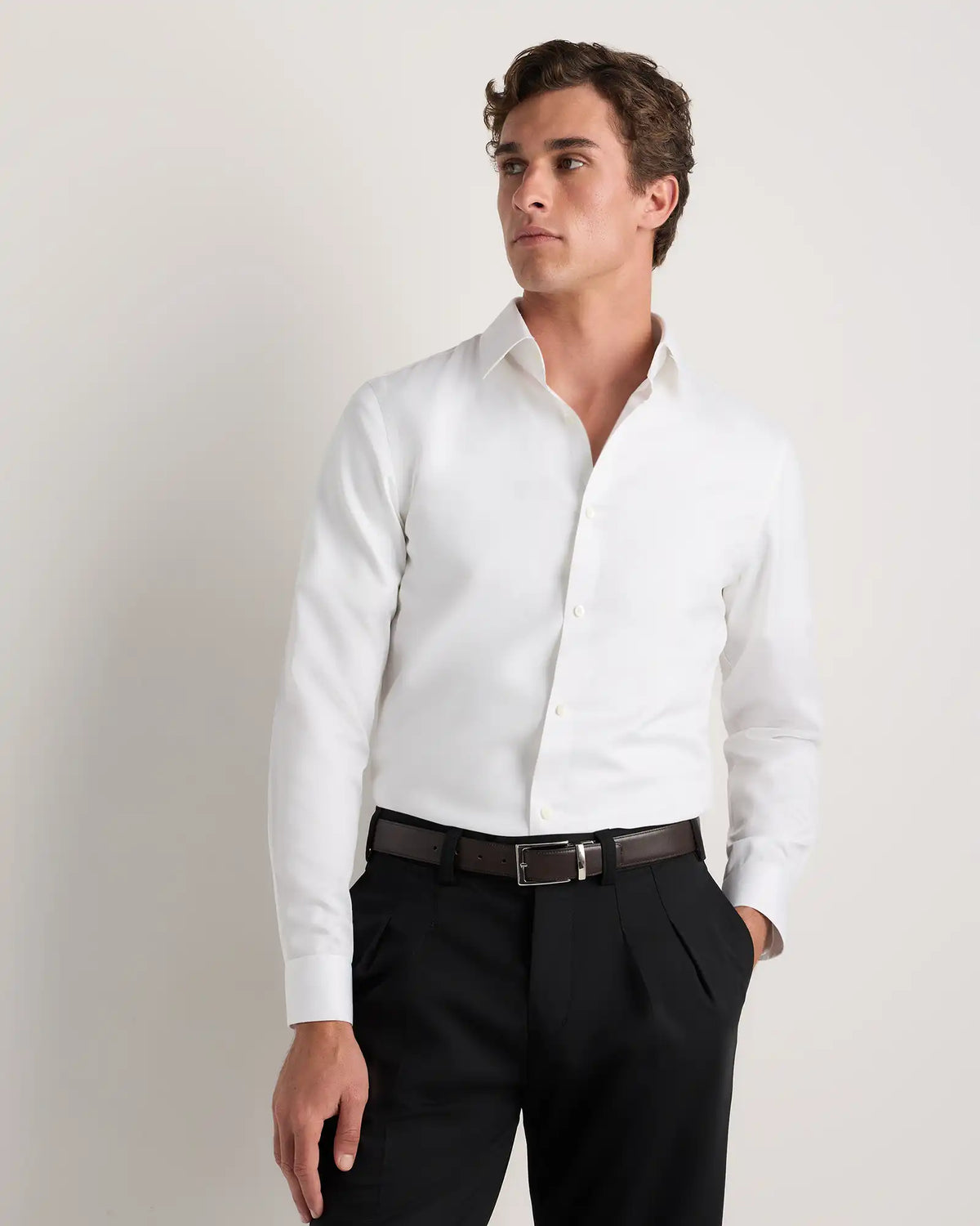 Supima Cotton Herringbone Dress Shirt