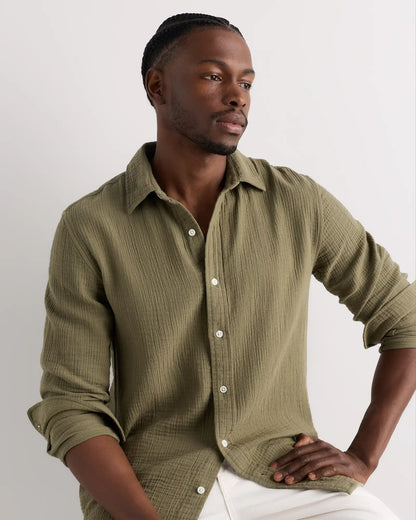 100% Organic Cotton Gauze Long Sleeve Shirt