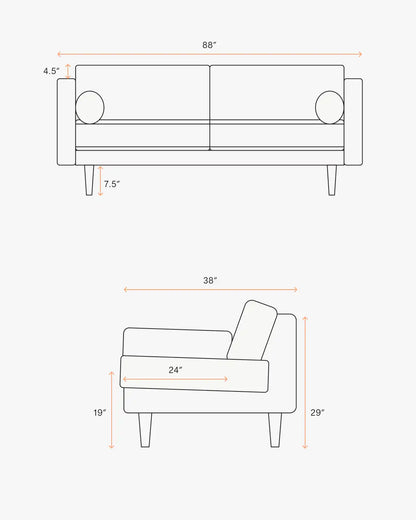 Italian Leather Midcentury Sofa