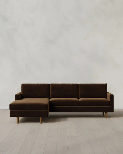 Atlas Midcentury Chaise Sectional in Performance Velvet