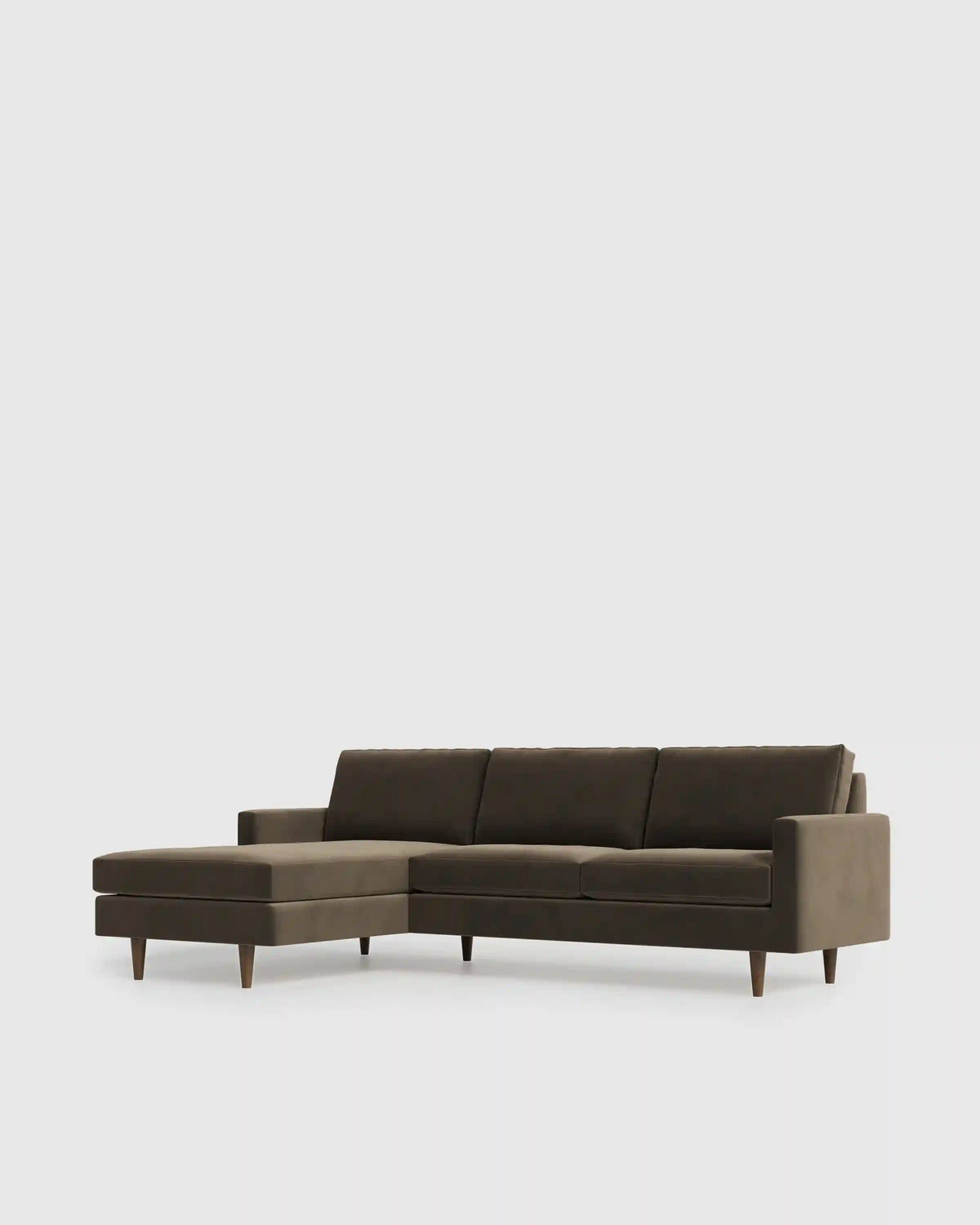 Atlas Midcentury Chaise Sectional in Performance Velvet