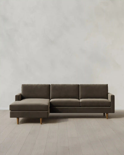 Atlas Midcentury Chaise Sectional in Performance Velvet