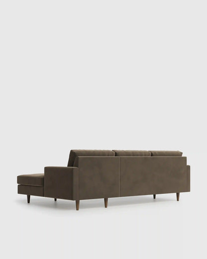 Atlas Midcentury Chaise Sectional in Performance Velvet