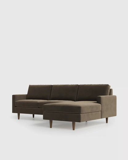 Atlas Midcentury Chaise Sectional in Performance Velvet