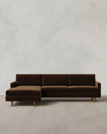Atlas Midcentury Chaise Sectional in Performance Velvet