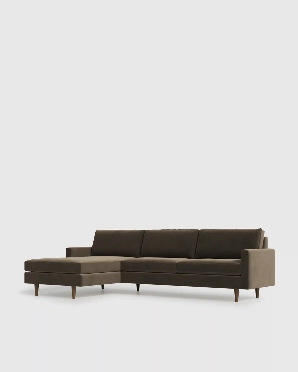 Atlas Midcentury Chaise Sectional in Performance Velvet