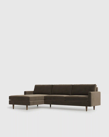 Atlas Midcentury Chaise Sectional in Performance Velvet