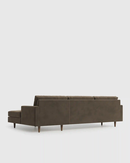 Atlas Midcentury Chaise Sectional in Performance Velvet