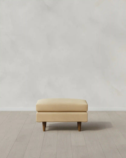 Atlas Midcentury Ottoman in Performance Velvet