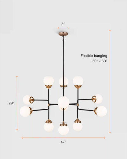 Multi Globe Steel Chandelier