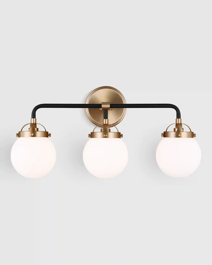 Triple Globe Steel Sconce