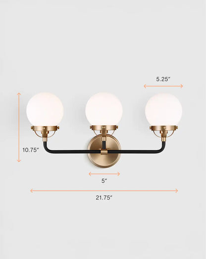 Triple Globe Steel Sconce