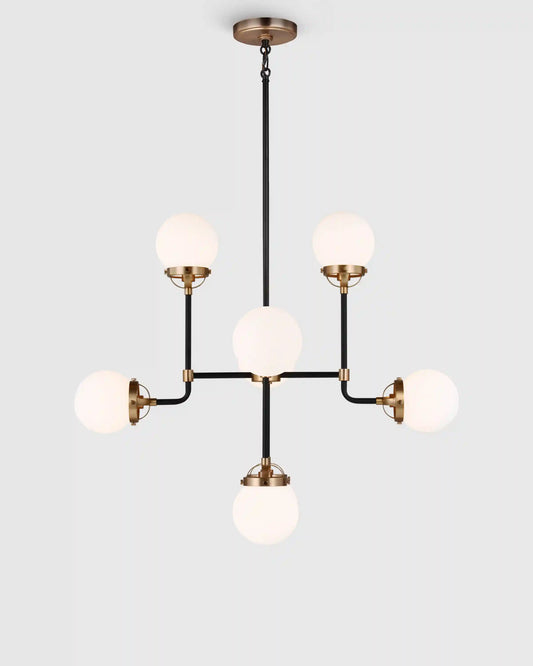 Multi Globe Steel Chandelier