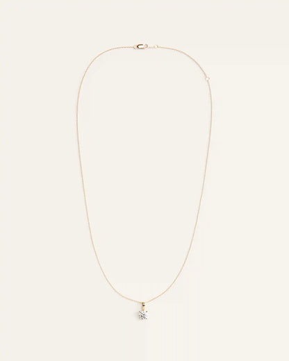 14k Gold Lab Grown Diamond Solitaire Pendant - 1ct