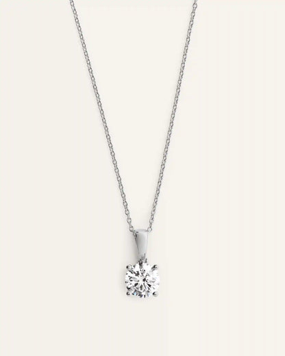 14k Gold Lab Grown Diamond Solitaire Pendant - 1ct