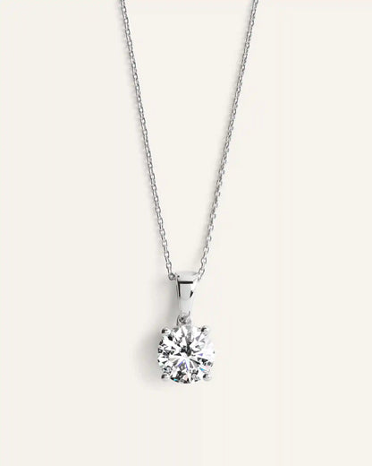 14K Gold Lab Grown Diamond Solitaire Pendant - 2ct