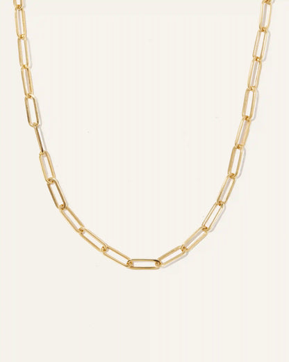 14K Gold Paperclip Chain Necklace - 4.4mm