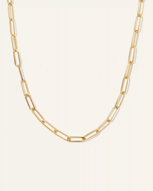 14K Gold Paperclip Chain Necklace - 4.4mm