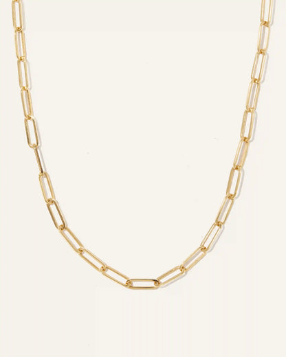14K Gold Paperclip Chain Necklace - 4.4mm