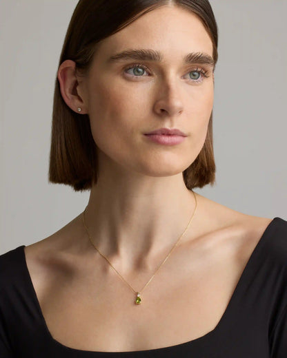 14K Gold Diamond & Semi-Precious Gemstone Drop Necklace