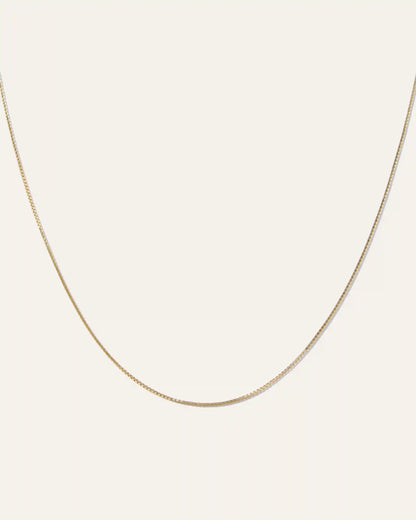 14K Gold Petite Box Chain Necklace