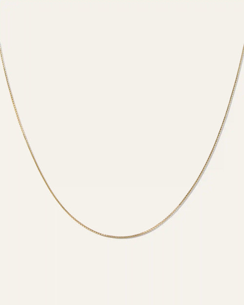 14K Gold Petite Box Chain Necklace