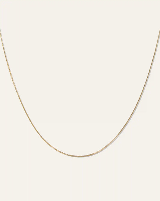 14K Gold Petite Box Chain Necklace