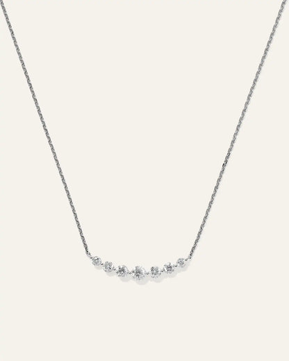 14K Gold Lab Grown Diamond Graduated Bar Necklace
