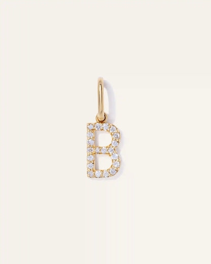 14K Gold Diamond Letter Charm