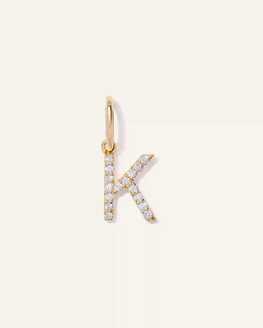 14K Gold Diamond Letter Charm