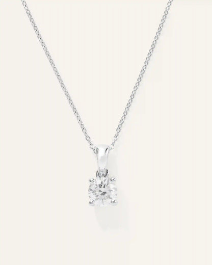 14K Gold Lab Grown Diamond Solitaire Pendant - 0.50ct