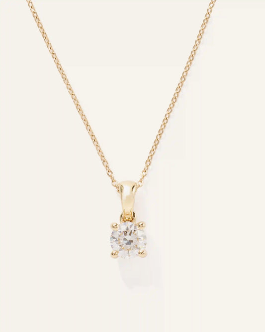 14K Gold Lab Grown Diamond Solitaire Pendant - 0.50ct
