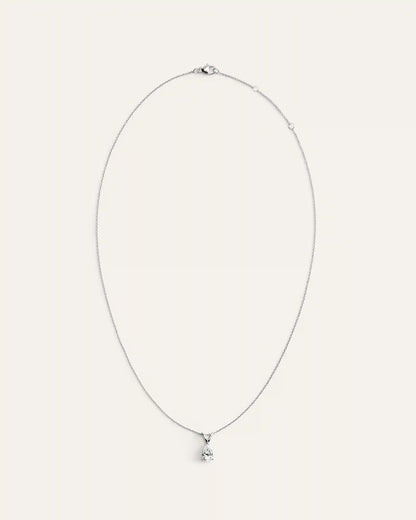 14K Gold Lab Grown Diamond Pear Solitaire Necklace - 1ctw