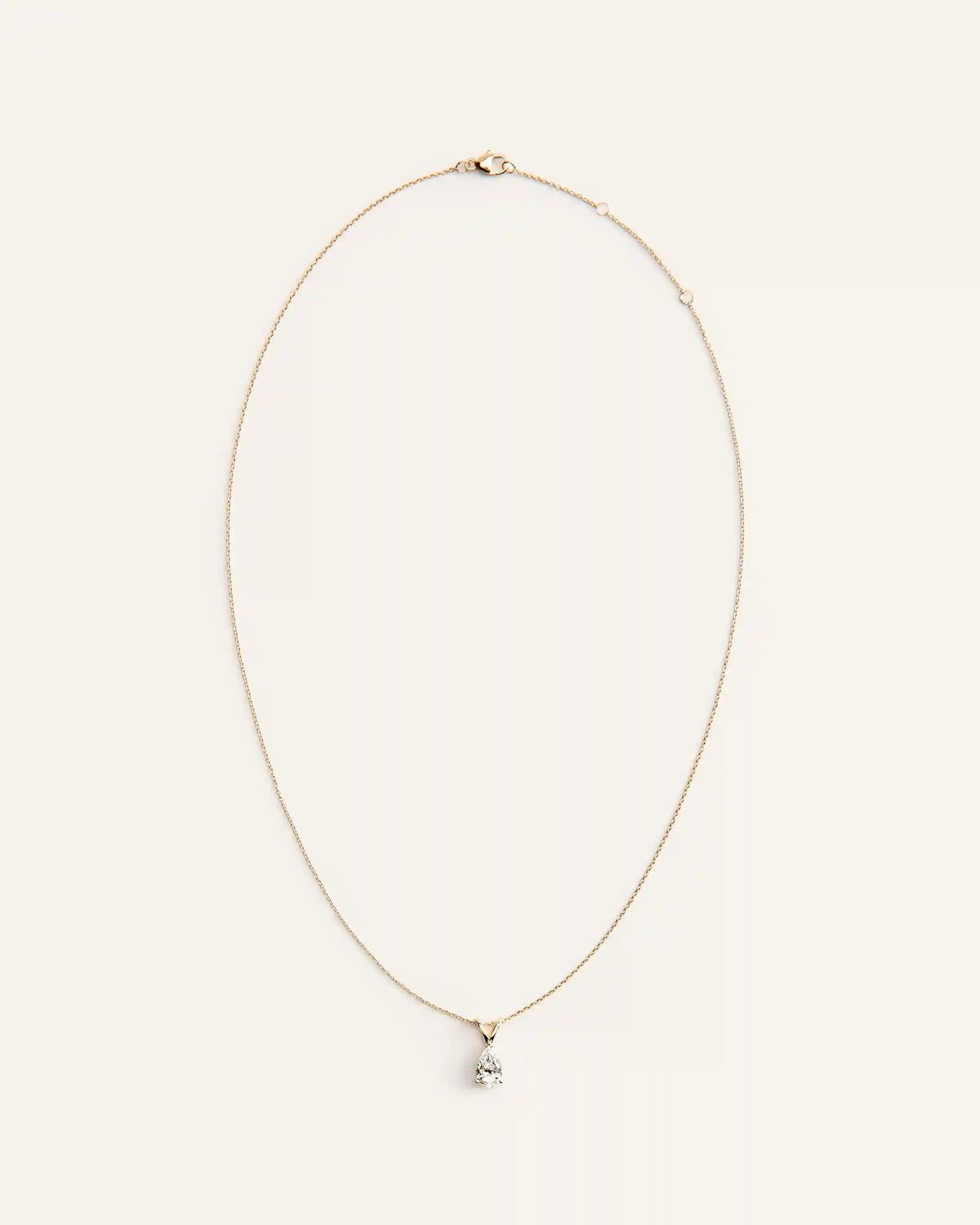14K Gold Lab Grown Diamond Pear Solitaire Necklace - 1ctw
