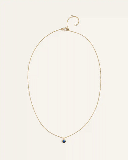 14K Gold Birthstone Solitaire Bezel Pendant