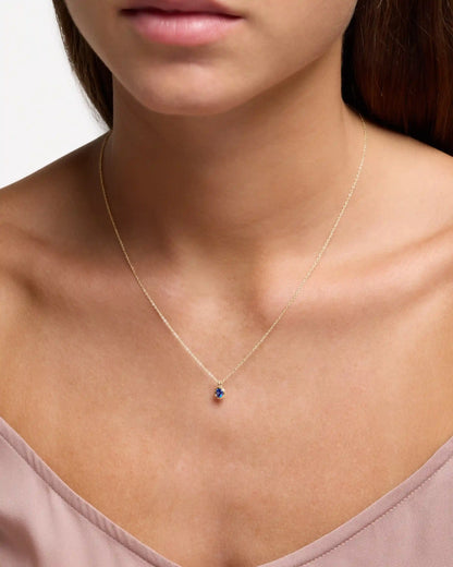 14K Gold Birthstone Solitaire Bezel Pendant