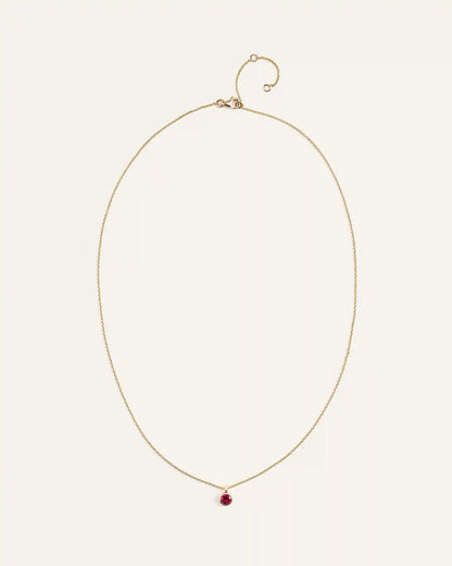 14K Gold Birthstone Solitaire Bezel Pendant