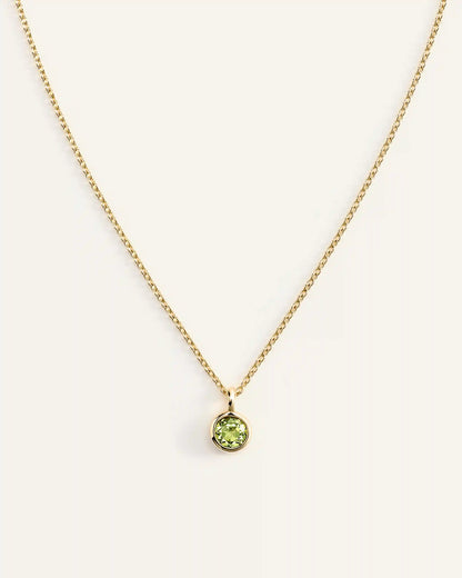 14K Gold Birthstone Solitaire Bezel Pendant